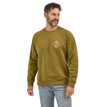 Wrangler Men's Logo Crewneck Sweatshirt (Olive Drab) Size L