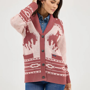 Wrangler Women's Retro Western Cardigan (Pink) Size M