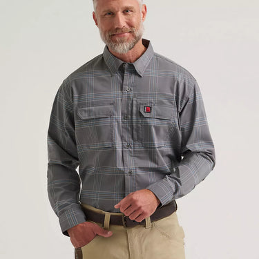 Wrangler® RIGGS Workwear® Technical All Season Shirt (Grey Plaid) Size L