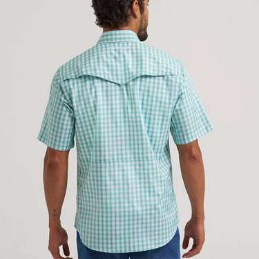Wrangler All Terrain Gear Men's Plaid Performance Shirt (Latigo Bay) Size L
