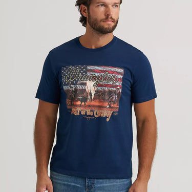 Wrangler Spirit Flag Graphic T-Shirt (Pageant Blue) Size L