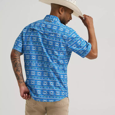 Wrangler All Terrain Gear Men's Print Performance Shirt (Cerulean) Size L