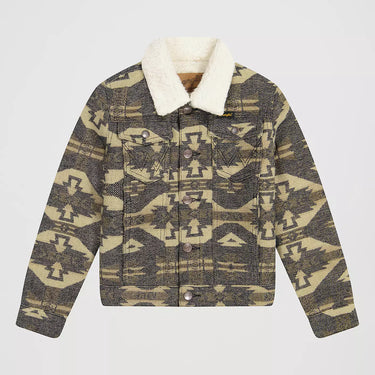 Wrangler® Boy's Sherpa Lined Jacquard Print Jacket (Elmwood) Size L