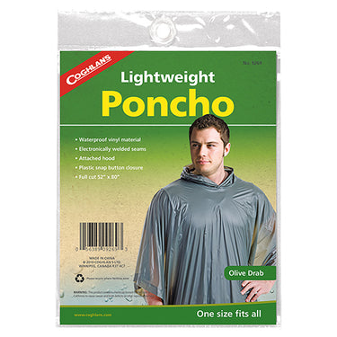 Coghlan S Vinyl Poncho Olive Drab 52 X 80