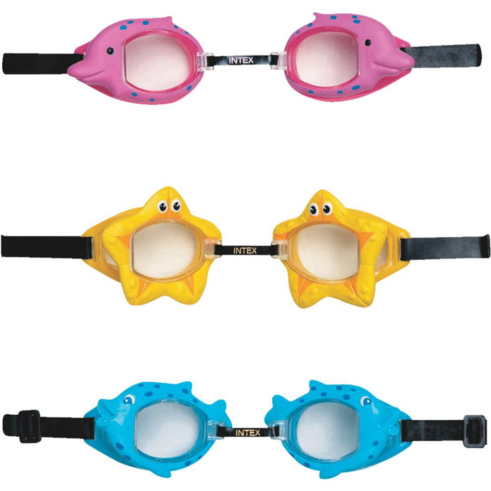 Intex Recreation Fun Goggles ANIMAL EYES FUN GOGGLES Pink/Blue/Yellow I