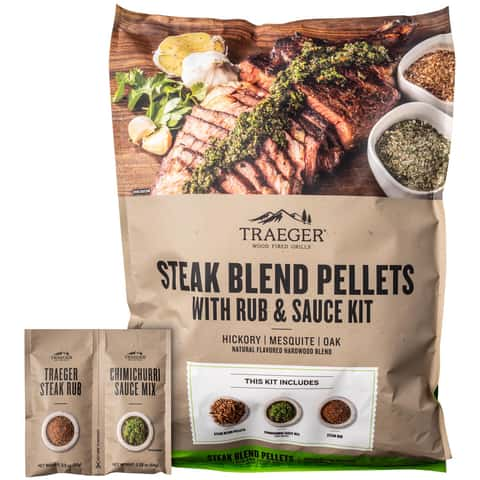 Load image into Gallery viewer, Traeger Steak Kit Hardwood Pellets All Natural Hickory/Mesquite/Oak 18 lb
