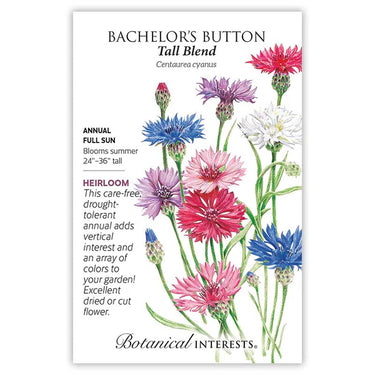 Botanical Interests Tall Blend Bachelor's Button Seeds