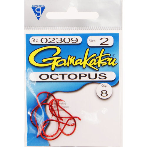 Gamakatsu Octopus Hook - Red -# 2 - 8pk
