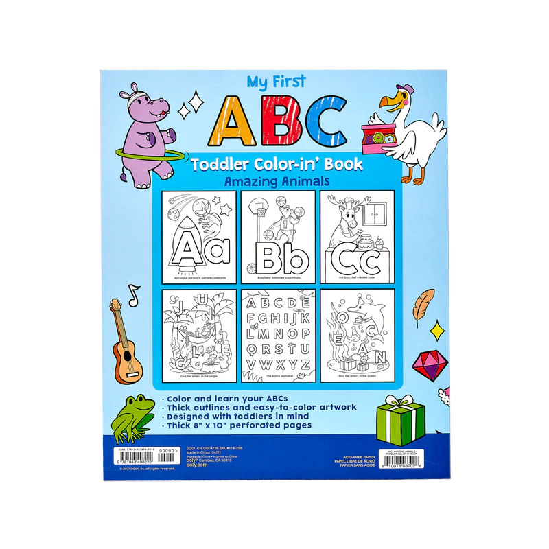 Load image into Gallery viewer, Ooly ABC: Amazing Animals Toddler Coloring Book
