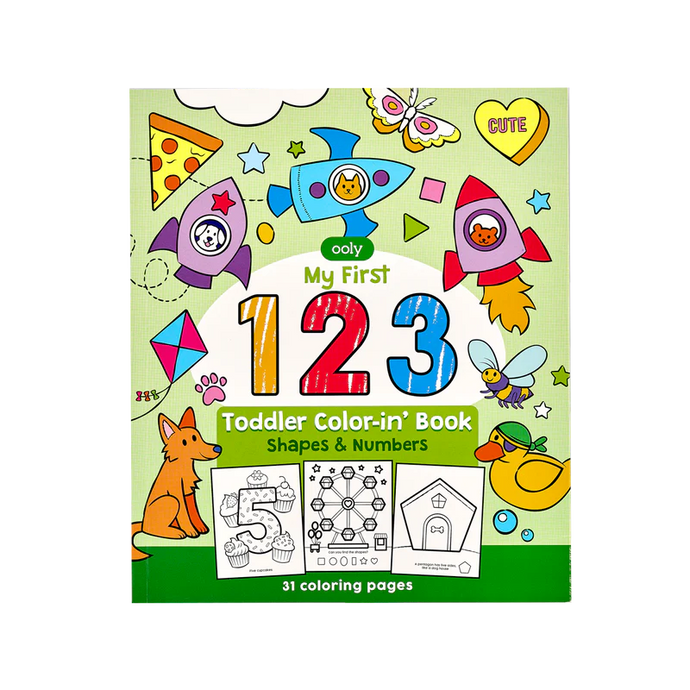 Ooly 123: Shapes + Numbers Toddler Coloring Book