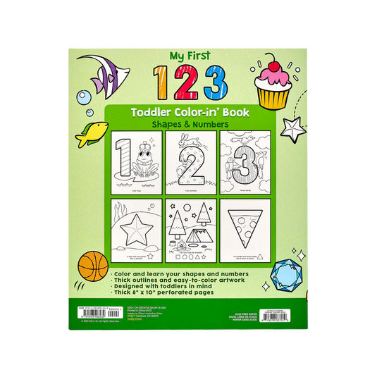 Ooly 123: Shapes + Numbers Toddler Coloring Book