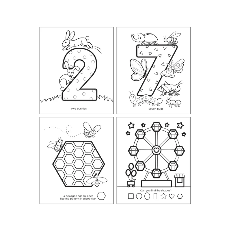 Load image into Gallery viewer, Ooly 123: Shapes + Numbers Toddler Coloring Book
