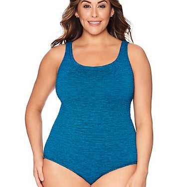 Penbrooke Just My Size Krinkle Chlorine-Resistant Cross Back One Piece Swimsuit (Cosmo) Size 18W