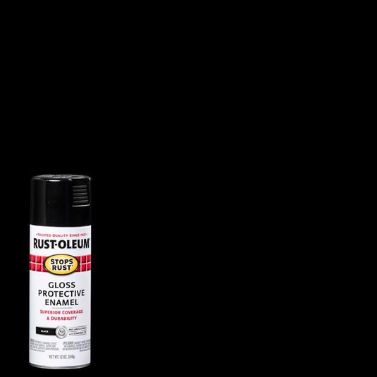 SPRYPAINT Rust-Oleum Stops Rust Gloss Black Spray Paint 12 oz