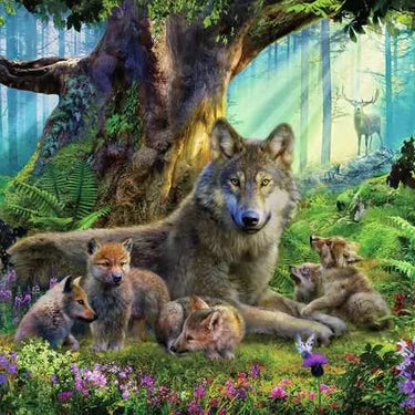 Jigsaw Puzzle Wolves in the Forest - 1000 Pieces Puzzle