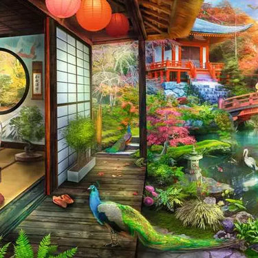 Jigsaw Puzzle Kyoto Japanese Garden Teahouse - 1000 Pieces Puzzle