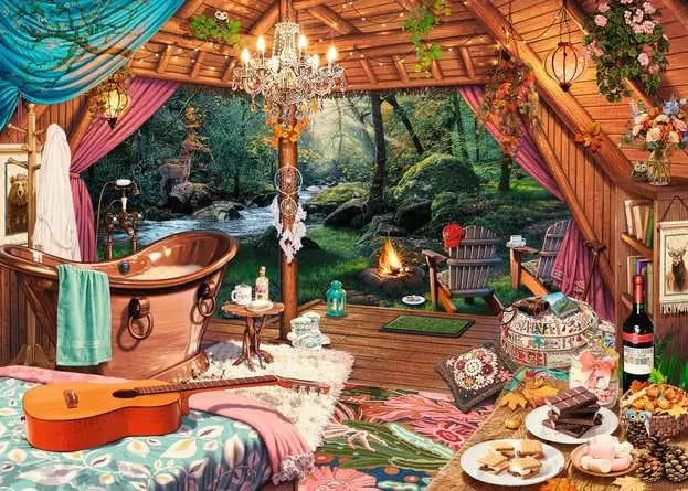 Load image into Gallery viewer, Jigsaw Puzzle Cozy Glamping - 500 Pieces
