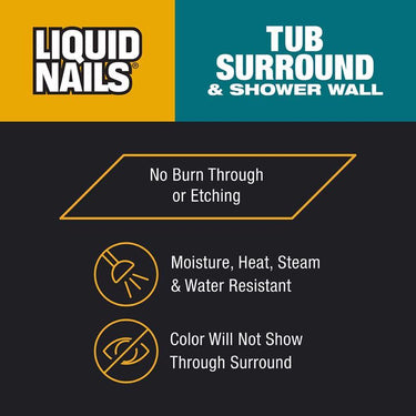Liquid Nails Tub Surround & Shower Wall High Strength Latex White Adhesive 10 oz