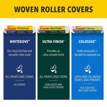 Purdy White Dove Woven Fabric 9 in. W X 3/8 in. Paint Roller Cover 3 pk