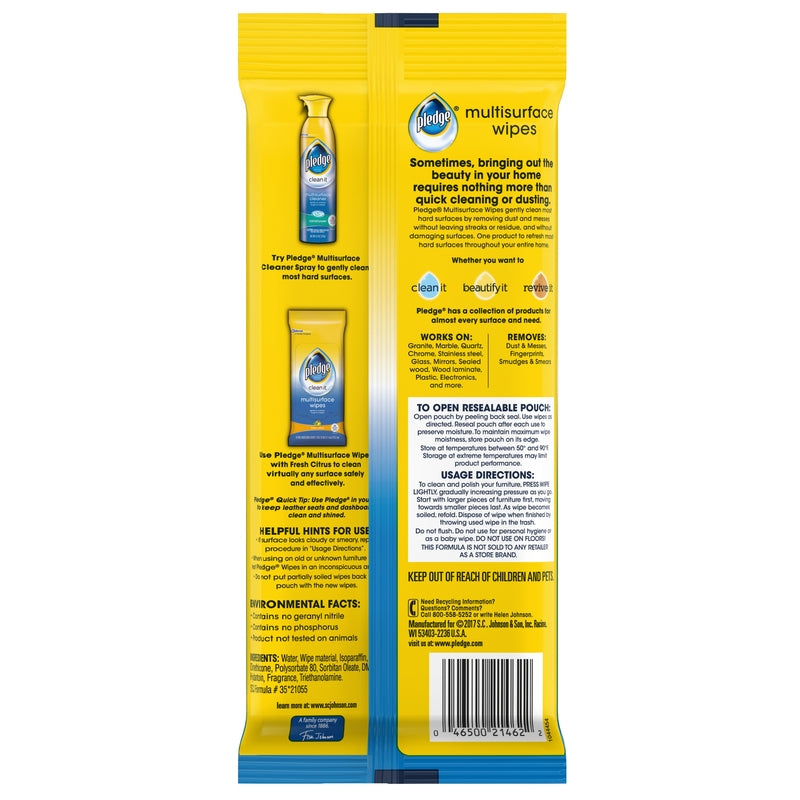 Load image into Gallery viewer, Pledge No Scent Multi-Surface Cleaner Wipes 25 ct
