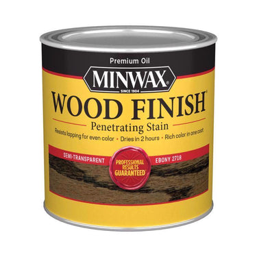 Minwax Wood Finish Semi-Transparent Ebony Oil-Based Penetrating Wood Stain 1/2 pt