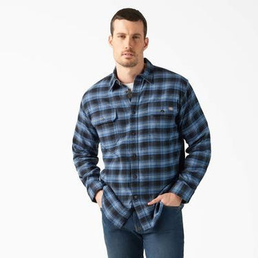 Dickies FLEX Long Sleeve Flannel Shirt (Dark Denim) Size L