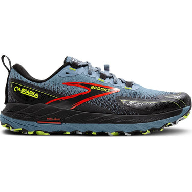 Brooks Cascadia 18 Men's Trail Running Shoes Citadel/Ebony/Lime Size 9 Width D - Medium