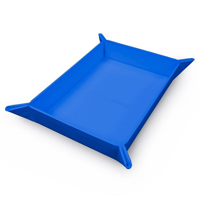 Ultra PRO - Vivid Magnetic Folding Dice Tray Portable Compact Tabletop RPG Gaming Tool Accessory Durable Leatherette Foldable Dice Holder Mat - Blue