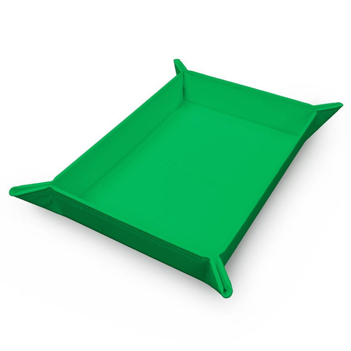 Ultra PRO - Vivid Magnetic Folding Dice Tray Portable Compact Tabletop RPG Gaming Tool Accessory Durable Leatherette Foldable Dice Holder Mat - Green