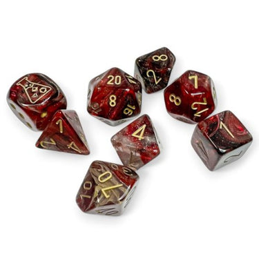 Chessex Tube Lab Dice Borealis Cosmos Gold - Set of 7