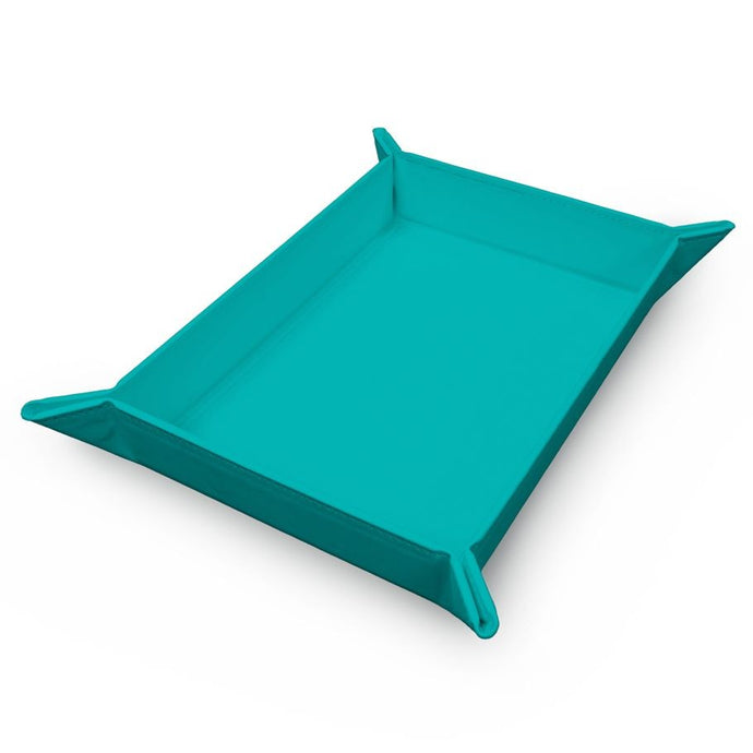 Ultra PRO - Vivid Magnetic Folding Dice Tray Portable Compact Tabletop RPG Gaming Tool Accessory Durable Leatherette Foldable Dice Holder Mat - Teal