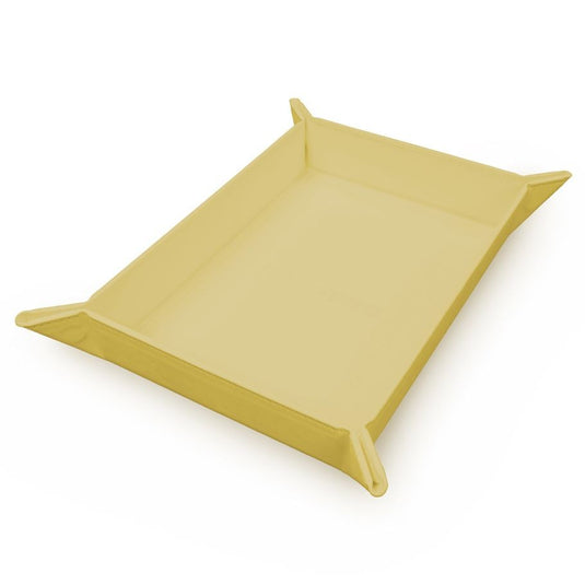 Ultra PRO - Vivid Magnetic Folding Dice Tray Portable Compact Tabletop RPG Gaming Tool Accessory Durable Leatherette Foldable Dice Holder Mat - Yellow