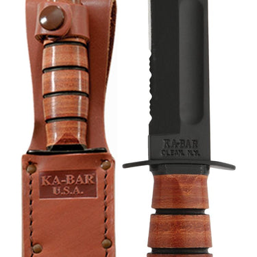 KA-BAR Single Mark Short Fighting/Utility Knife, Serrated