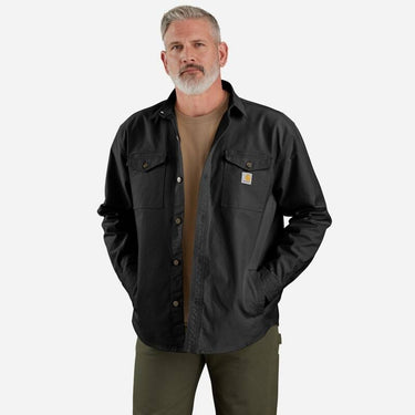 Carhartt Men's Montana Rugged Flex Loose Fit Heavyweight Duck Shirt Jac (Black) Size L