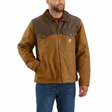 Carhartt Men's Montana Rugged Flex Loose Fit Heavyweight Duck Shirt Jac (Carhartt Brown/Coffee) Size L