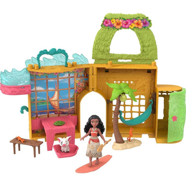 Disney Princess Moana Storytime Stackers Doll House with Small Doll Animal Friend & 9 Accessories