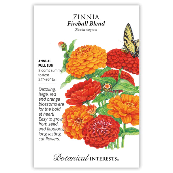 Load image into Gallery viewer, Fireball Blend Zinnia Seeds
