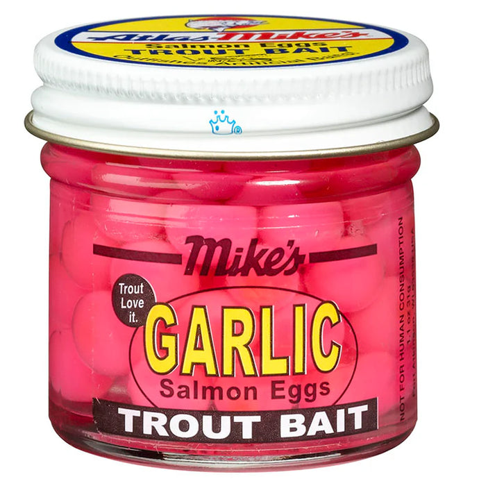 Mike's Garlic Salmon Eggs Trout Bait Pink 1.1 oz