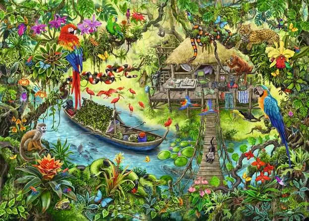 Load image into Gallery viewer, Children’s Jigsaw Puzzle Escape Puzzle Kids Jungle Journey - 368 Pieces
