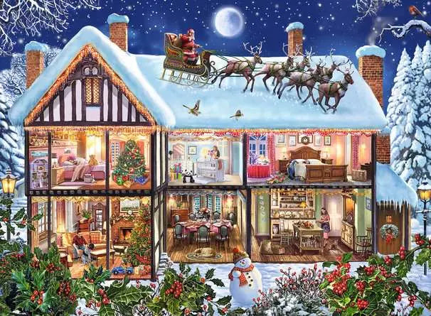 Load image into Gallery viewer, Children’s Jigsaw Puzzle Christmas at Home - 100 Pieces
