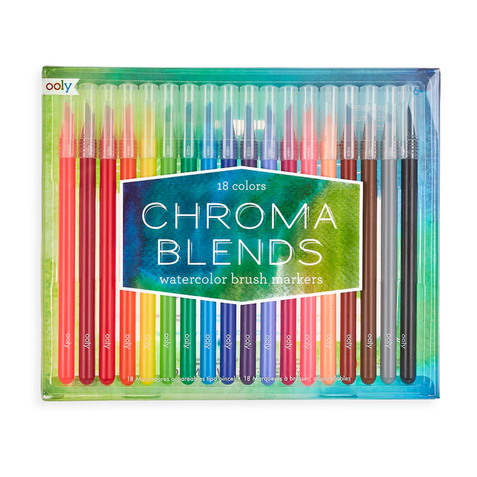 Ooly Chroma Blends Watercolor Brush Markers (18 Set)