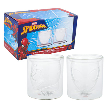 Marvel Spider-Man Set of 2 10oz Double-Walled Sculpted Glasses