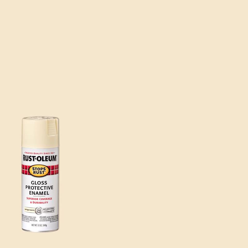Load image into Gallery viewer, Rust-Oleum Stops Rust Gloss Antique White Spray Paint 12 oz
