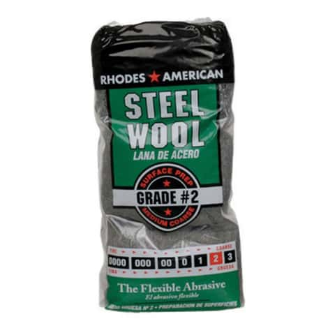 Rhodes American 2 Grade Medium/Coarse Steel Wool Pad 12 pk