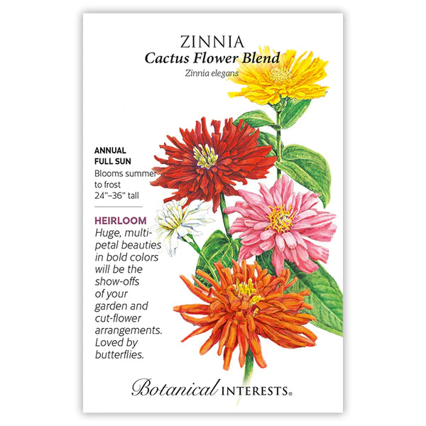 Load image into Gallery viewer, Cactus Flower Blend Zinnia Seeds
