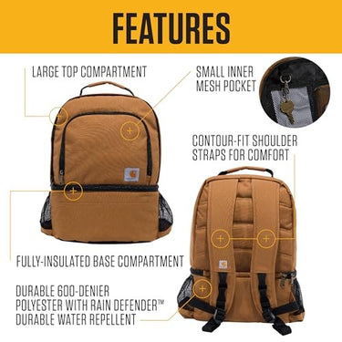 Carhartt Insulated 24 Can Two Compartment Cooler Backpack (Carhartt Brown)