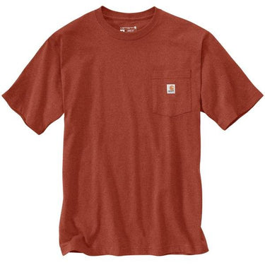 Carhartt Loose Fit Heavyweight Short-Sleeve Pocket T-Shirt (Saddle Red Heather) Size S
