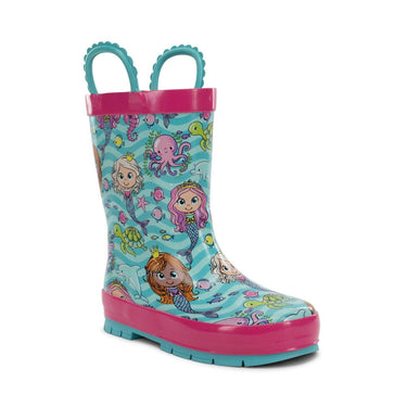 Western Chief Little Girl's Mermaid Magic Rain Boot (Aqua) Size 8 Kids