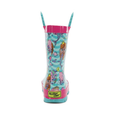 Western Chief Little Girl's Mermaid Magic Rain Boot (Aqua) Size 8 Kids