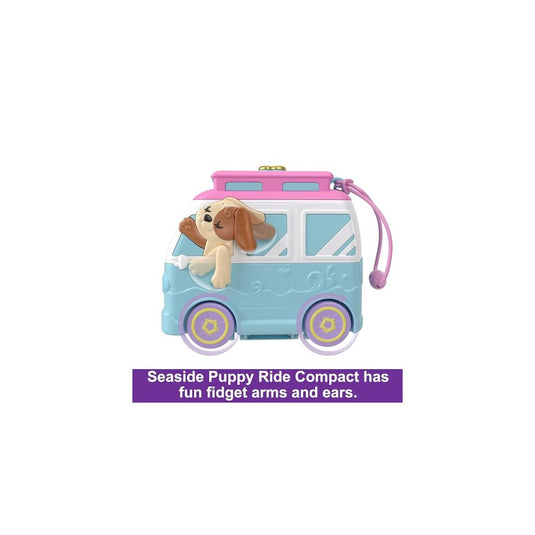 Polly Pocket Dolls And Playset, Travel Toys, Seaside Puppy Ride Compact